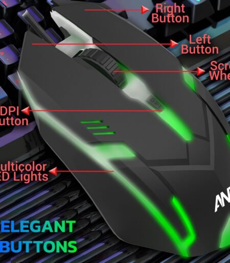 Ant GM46 2400DPI RGB Wired Gaming Mouse – Black - Image 8