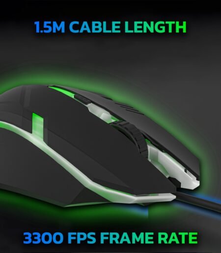 Ant GM46 2400DPI RGB Wired Gaming Mouse – Black - Image 7